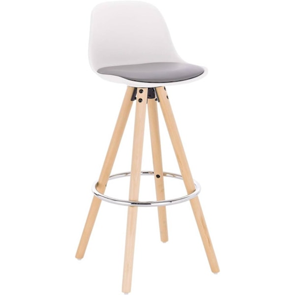 Rootz Barpall - Frukostpall - Kökspall - Imiterat läder - 38,5 cm x 33 cm x 96,5 cm - Förkromat fotstöd - Ergonomisk design