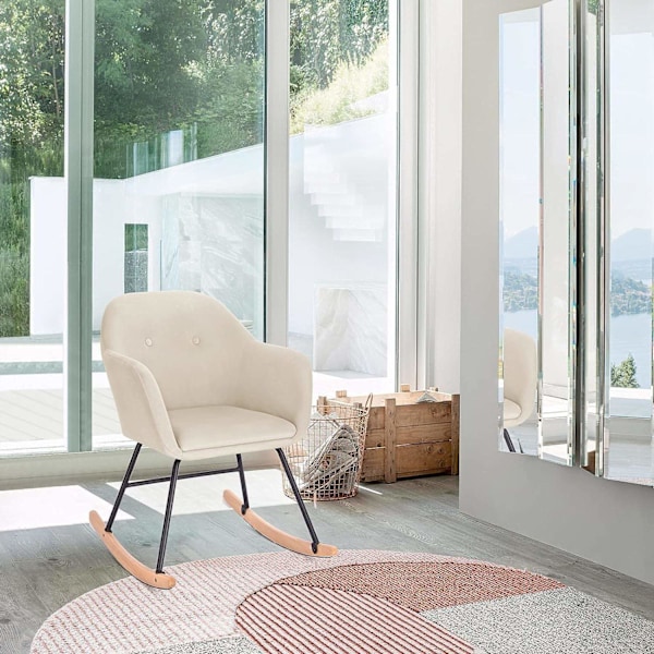 Rootz Velvet gyngestol - Glider - Lounge Chair - Ergonomisk design - Holdbar og robust - Stilfuld tilføjelse - 40cm x 41cm x 84cm