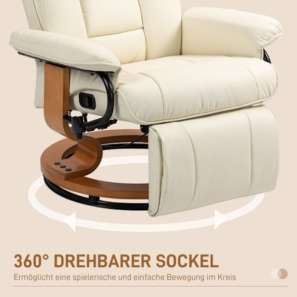 Rootz Relax Chair - TV-nojatuoli - Keinonahkainen lepotuoli - Kompakti lepotuoli - 78cm x 88cm x 103cm