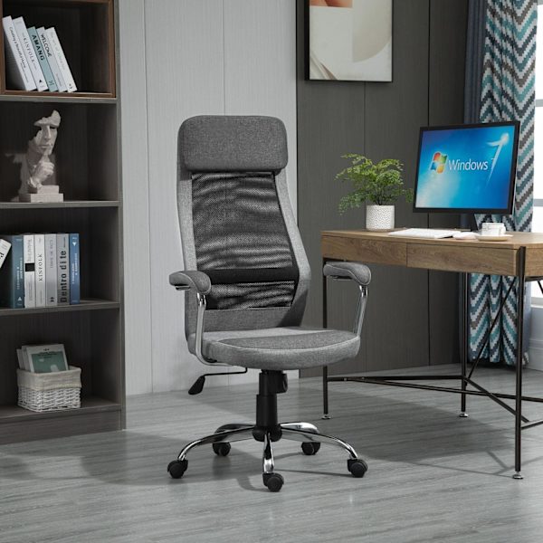 Rootz kontorsstol med ergonomisk design - ljusgrå, svart - skum, nylon, stål - cm x 25,59 cm x 46,85 cm