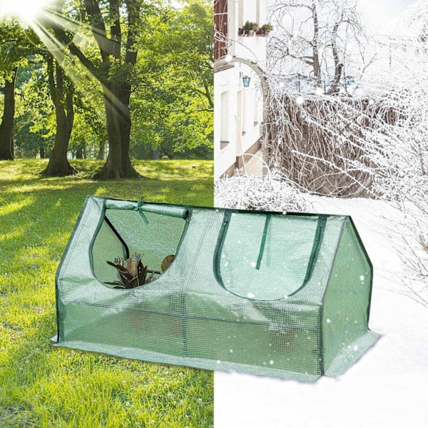 Rootz Folie Drivhus - Lille Plantehytte - Mini Havehus - Stålramme - Optimal klimakontrol - 120cm x 60cm x 60cm