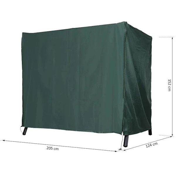 Rootz Swing tuolin päällinen - Puutarhakeinupäällinen - Suojapäällinen - Vedenpitävä - Vihreä - 205 x 124 x 164 cm
