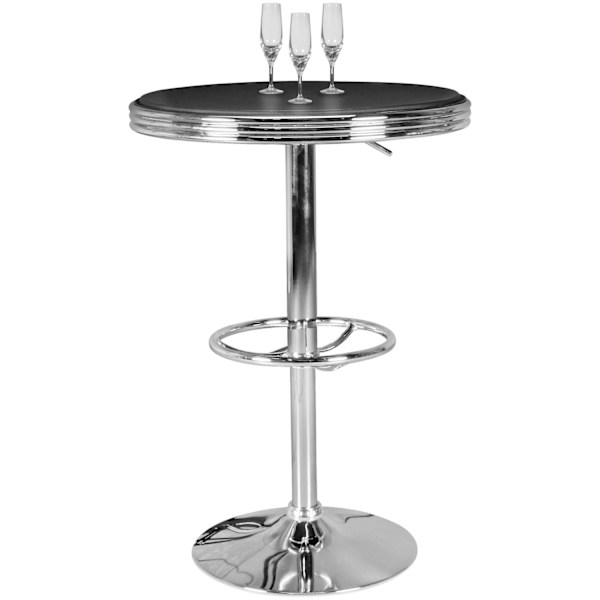 Rootz Barbord - American Diner - Bistrobord - Højt bord - Ståbord - Sort - Aluminium