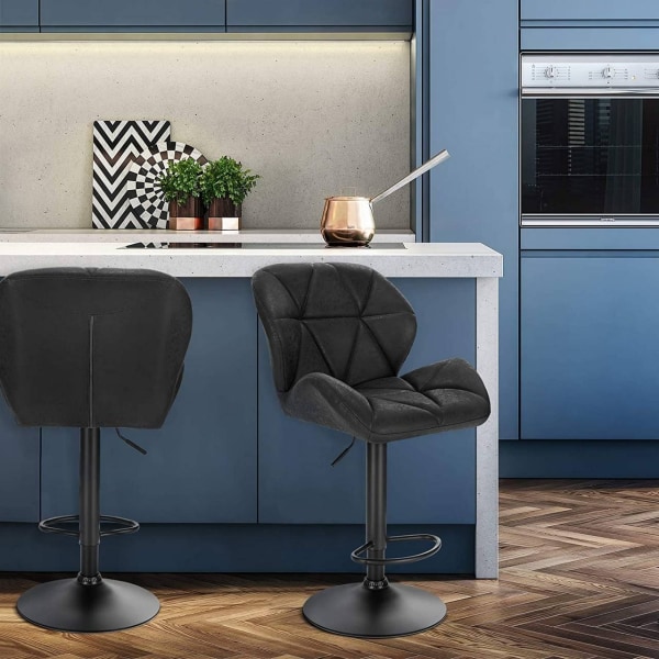 Rootz Barpall - Bänkpall - Justerbara barstolar - Ergonomisk design - Slitstarkt konstläder - Stabil metallbas - 94cm-116cm x 60cm-82cm