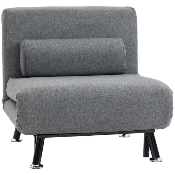 Rootz Foldeseng - Alsidig Sovesofa - Tilbagelænet ryglæn - Stålramme - Linnedlook - 75cm x 70cm x 75cm (Sofa) / 180cm x 75cm x 25cm (Senge)