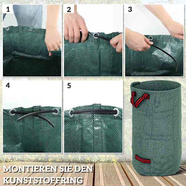 ROOTZ 3X120L Havesæk sæt - Vandtæt bladposer - UV -resistente affaldsposer - holdbar og sammenfoldelig - Ø45 x 76H cm