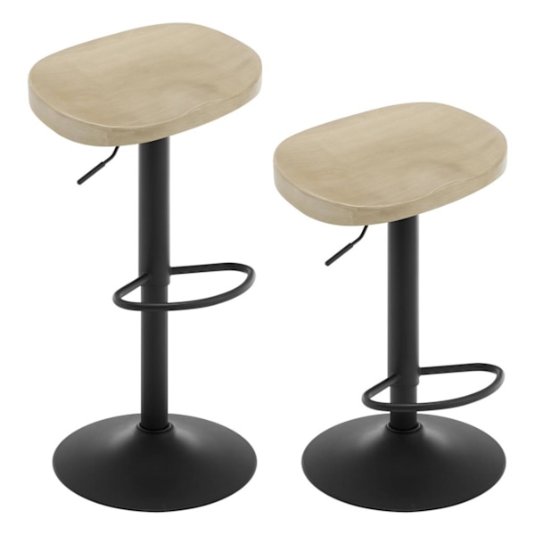 Rootz Barpall i trä - Köksö Pall - Vridbar sits - Naturlig furu - Vridbar höjdjusterbar - 41,5 x (60-81) x 31,5 cm