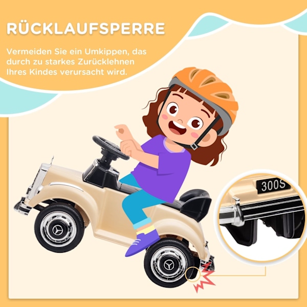 Rootz Slide Children's Car - Ride -On Toy - Push Car - Storage Room - 77,5 cm x 41,5 cm x 45 cm - Officielt licenseret Mercedes Benz Design