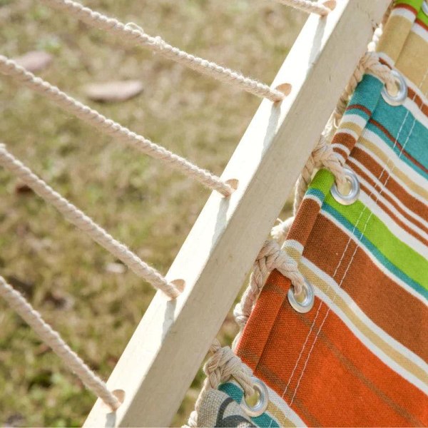 Rootz Hammock Swing Bed - Riippuva istuin - Riippuva keinusänky - Riippukeinu - Kelluva keinusänky - Värikkäät raidat - 188 x 140 cm