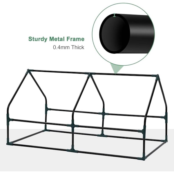 Rootz Foil Greenhouse - Pieni kasvihuone - Mini Garden House - Teräsrunko - Optimaalinen ilmastoinnin säätö - 120cm x 60cm x 60cm