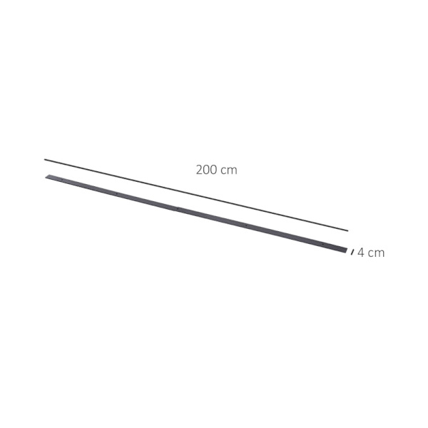 Rootz skydedørs hardwaresæt - antik stil - kulstofstål - glat glidning - 200 cm x 4 cm x 0,6 cm