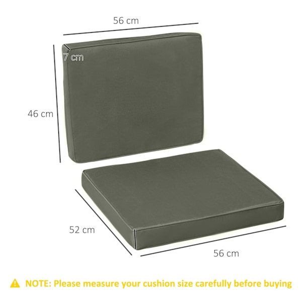 Rootz 2 -bitsäte kudde set - stol kudde - klädseldyna - bekväma sittplatser - 56 cm x 52 cm x 7 cm