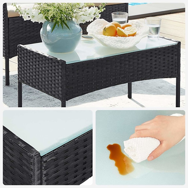 Rootz 4-delt PE Polyrattan Havemøbelsæt - Patio Siddegruppe - Udendørs Lounge - Galvaniseret metalstel - 56,5 cm x 99 cm x 71 cm