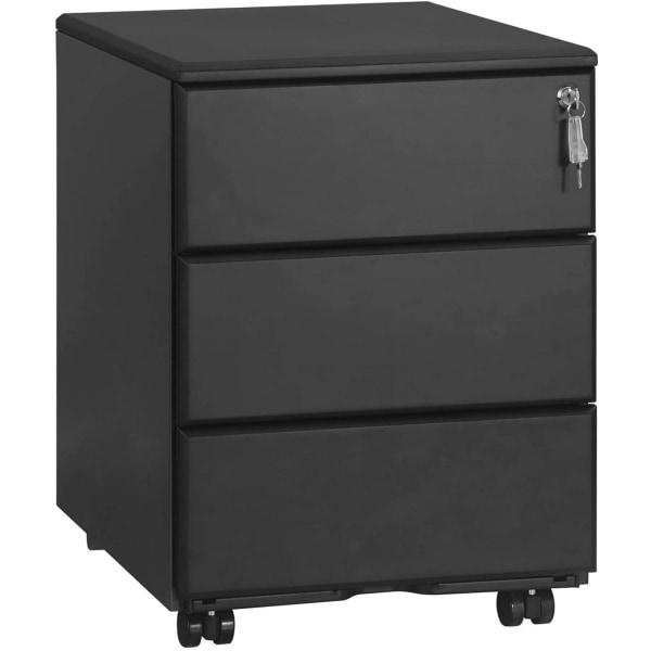 Rootz Roll Container Arkivskåp - Mobilt arkivskåp - Office Storage Organizer - Förmonterad - Säkert låssystem - Gott förvaringsutrymme - Stål - 52,4 c