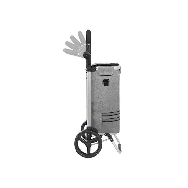 Rootz Shopping Trolley - Sammenfoldelig Shopping Trolley - Med kølerum - Folde Market Trolley - Letvægts Foldevogn - Bærbar Shopping Caddy - Grå