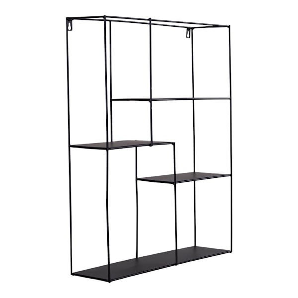 Rootz Mons hyllor - väggdisplay - geometrisk modern arrangör - Stylish Black Steel Frame - 40,5x10,5x50 cm