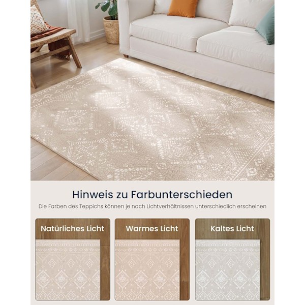 Rootz Boho -tæppe - Fluffy Area Rug - Brown Mat - Soft Tekstur - 140 cm x 200 cm