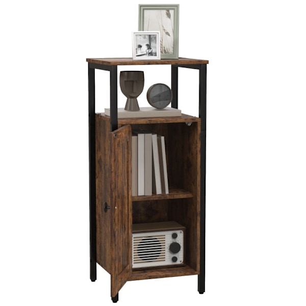 Rootz Sidebord - Sengebord - Skab i industriel stil - Justerbar opbevaring - 34 cm x 30 cm x 80 cm