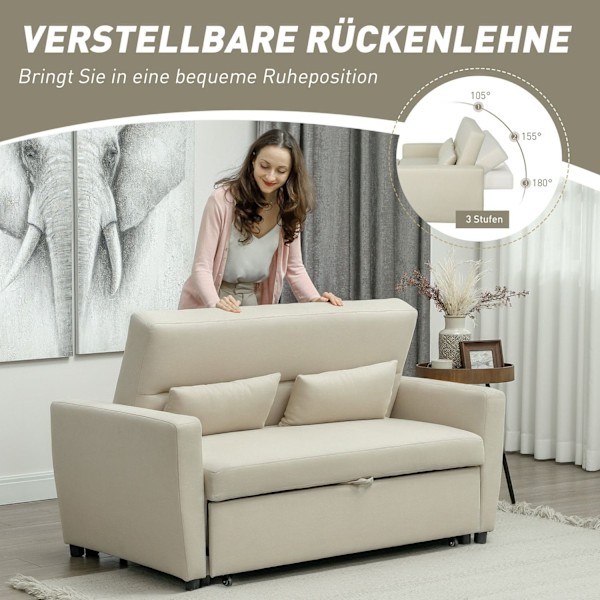 Rootz 2 -i -1 sovesofa - konvertibel sofa - justerbar ryglæn - fløjlsudseende - 155 cm x 90 cm x 88,5 cm - perfekt til ultimativ komfort