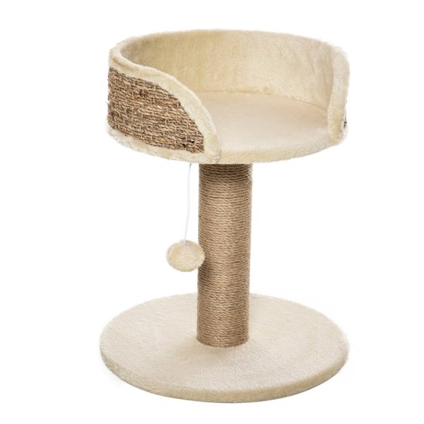 Rootz PawHut skrapstolpe Kattsäng - Kattsäng - Feline Play Station - Ultimate Comfort - Högsäkerhetsvägg - Slitstark juteskrapstolpe - 40cm x 40cm x 4