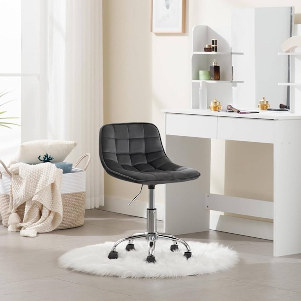 Rootz kontorspall - Ergonomisk arbetsstol - Snurrstol - Sammetskomfort - Justerbar höjd - Hållbar konstruktion - 43cm x 60-67,5cm x 50cm