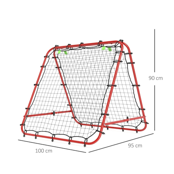 Rootz Folding Soccer Rebounder - Fotbollstränare - Handbollsnät - Förbättrar bollkontroll - 100L x 95W x 90H cm