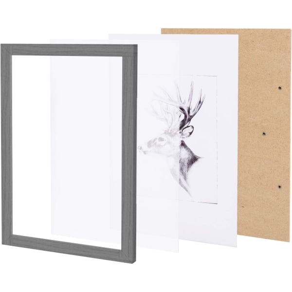 Rootz Premium billedrammer - Fotorammer - Memory Display - MDF af høj kvalitet - Alsidig væg- og hyldemontering - Beskyttende plexiglas - Forskellige