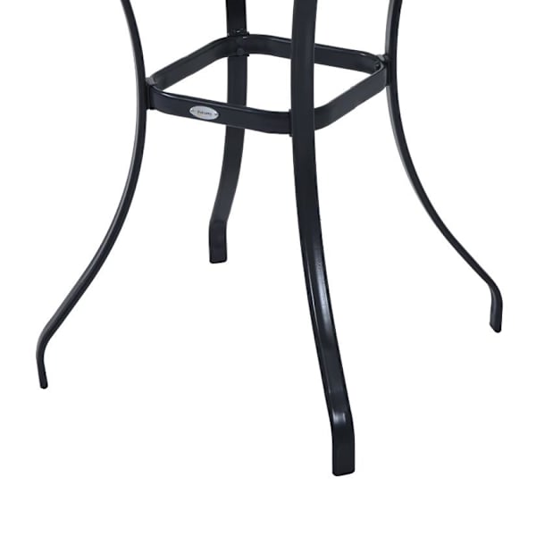 Rootz Garden Pöytä - Lasipöytä - Bistropöytä - Parvekepöytä - Musta - Metalli - Karkaistu lasi - 68,5 x 68,5 cm