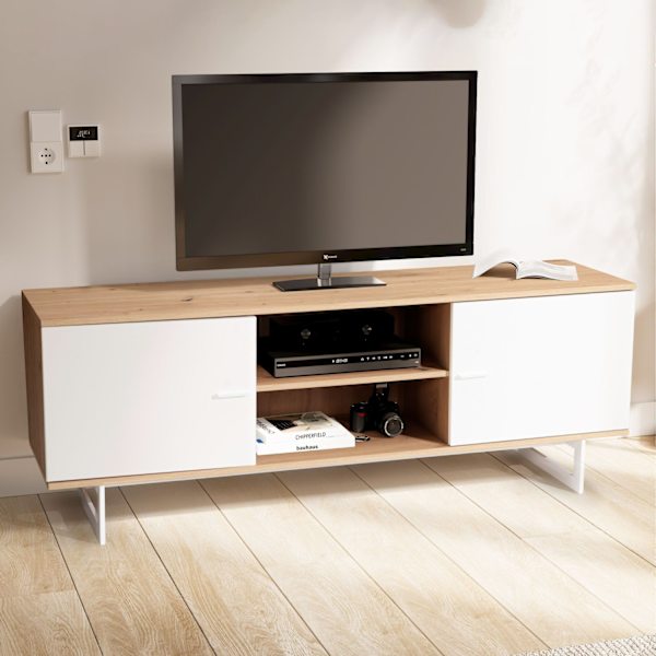 Rootz Lowboard 150 cm TV-skab - Underholdningsenhed - Mediekonsol - Moderne design - Rummelig opbevaring - Kontrasterende farver - 150 cm x 55 cm x 40