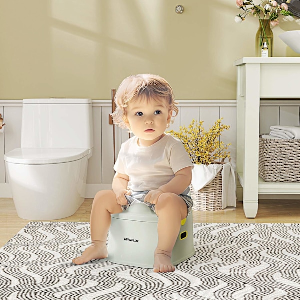 Rootz Børns 3 -i -1 potte - Kids Commode - Toilet Trainer - Soft Seat - 35,6 cm x 31,8 cm x 29,5 cm - Holder op til 50 kg - Grå