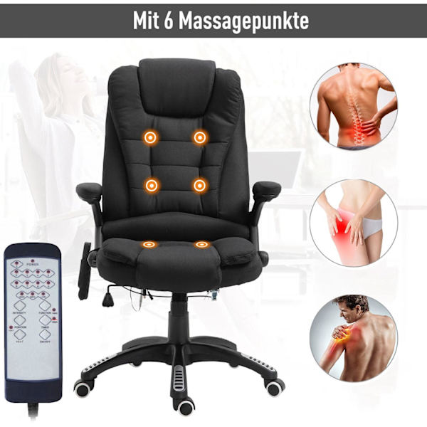 Rootz Executive Chair - Svart - Linne, Skum, Nylon - 26,38 cm x 26,38 cm x 49,6 cm
