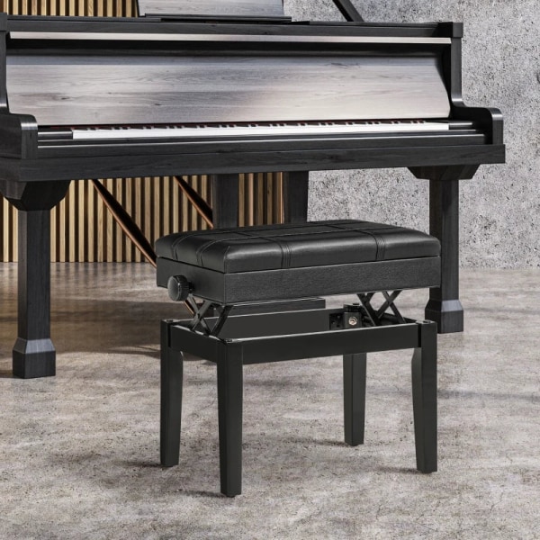 Rootz Pianobänk - Elegant design - Dolt - Svartmålat trä - Förva