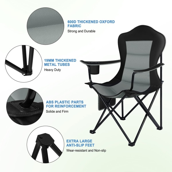 Rootz Camping tuoli - Taitettava istuin - Ulkotuoli - Kannettava