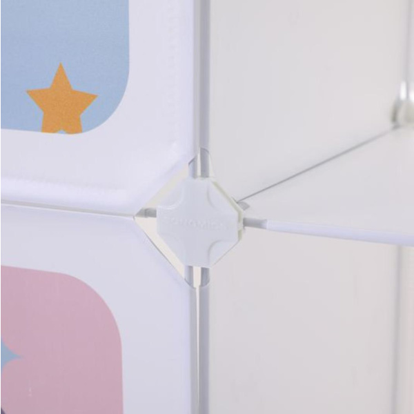 Rootz Opbevaringsbokse - Opbevaringsskab - Børneværelse - 16 terninger - Plast - Hvid - Legefuldt design - 123 x 31 x 123 cm