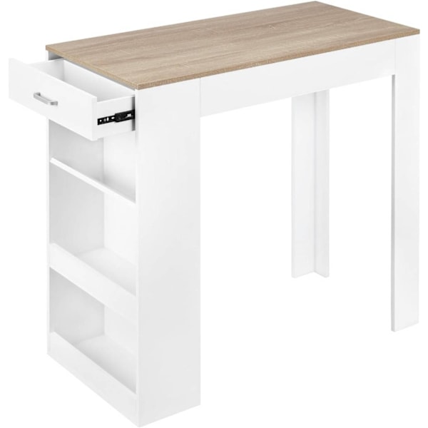 Rootz multifunktionellt barbord - Förvaringsbord - Matbord - Gott om förvaring, hållbar konstruktion, enkel montering - Trämaterial - 100cm x 100cm x