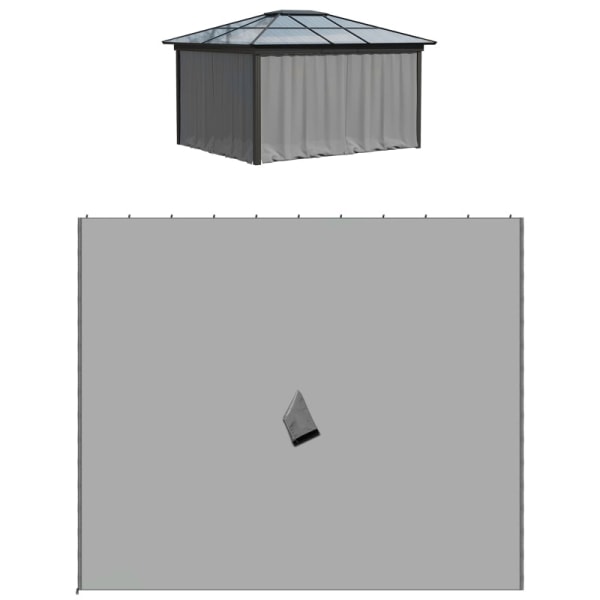 Rootz Gazebo - Sidopaneler - C-ringar - Krokar - Hållbar - Långvarig - Fyrkantig - Rundade stänger - 100 % polyester - Beige - 302x205cm