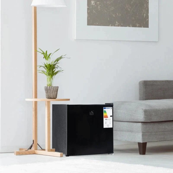 Rootz Minifryser - 35 L fryseboks - Mini Kummefryser - Minikøleskab - 5-niveaus temperaturkontrol - Stål, Plast - Sort - 47W x 44,2D x 48,8H cm