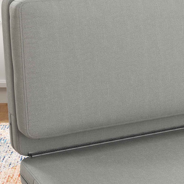 Rootz 2 -i -1 foldning hvilestol - gæstemadras - Rumbesparende sofa - Tyk polstring - 120x80x75cm & 120x275x10cm, lysegrå fløjl