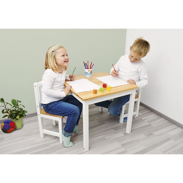 Rootz Fenna Børnebord - Børnebord - Solid træbord - Holdbart design - 56,5 cm x 56,5 cm x 50,5 cm