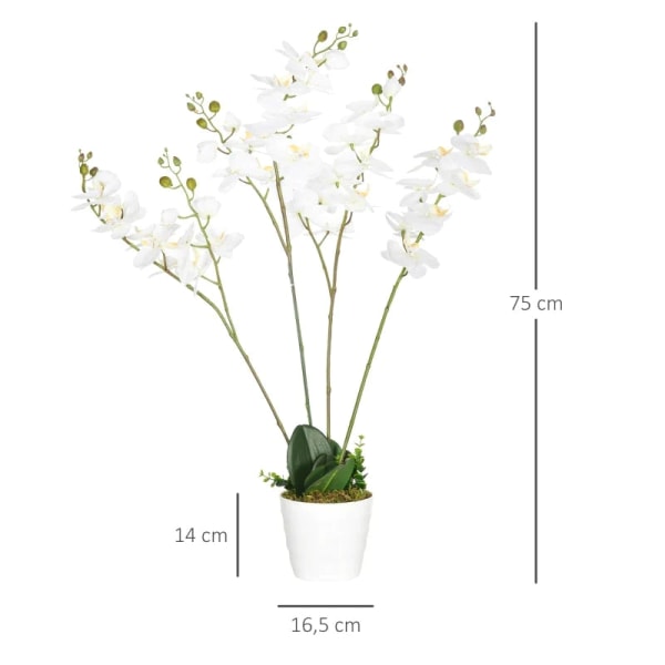 Rootz kunstig plante - kunstig orkidé med plantekasse - kunstige