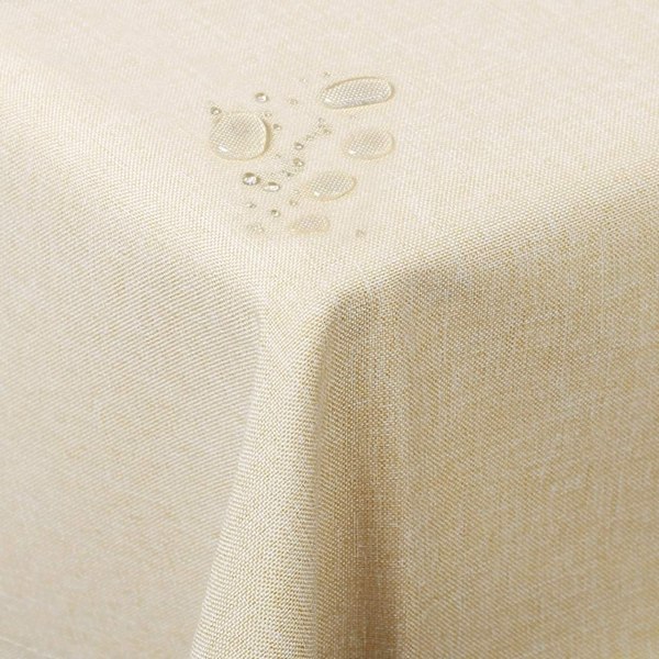 Rootz rektangelduk - Vattentät bordsöverdrag - Polyester - Skrynkelfri - Lättskött - 100 cm x 140 cm - Champagne - Mat, picknick, flera tillfällen