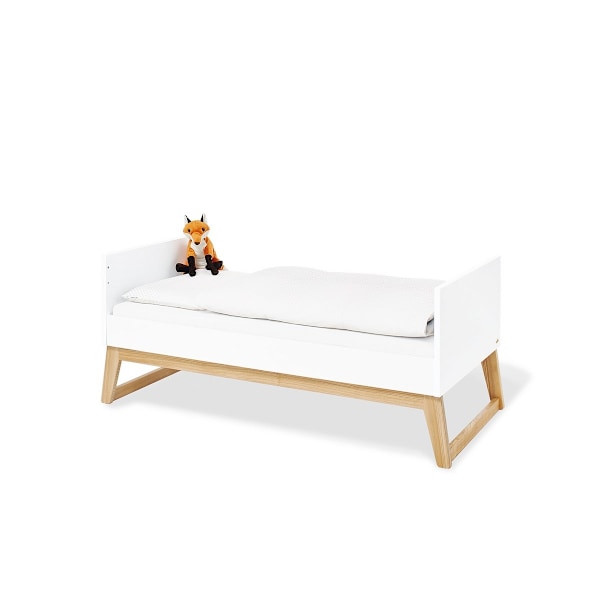 Rootz Nursery Bridge 3 -stykke sæt - barneseng, skiftende enhed, garderobe - alsidig design - holdbar MDF, aske træ - barneseng: 150x76x94 cm, gardero