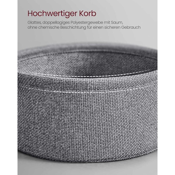 Rootz sidobordsset - Ändbord - Tygförvaringskorg - Spånskiva och stål - Max 40kg Kapacitet - 75cm x 45cm - Svart/Grå