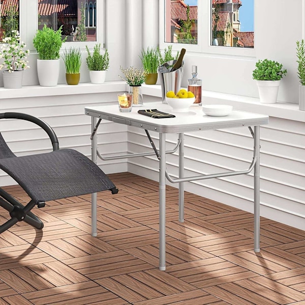 Rootz Campingbord - Udendørs klapbord - Picnicbord - Let og foldbart - Højdejusterbar - Robust og stabilt - 55 cm x 25,5/58,5 cm x 75 cm