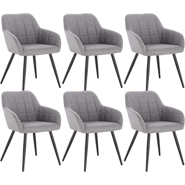 Rootz Set med 6 stoppade matstolar - Fåtöljer - Komfortstolar - Ergonomisk design - Hållbar konstruktion - Mångsidig stil - 43cm x 55cm x 81cm