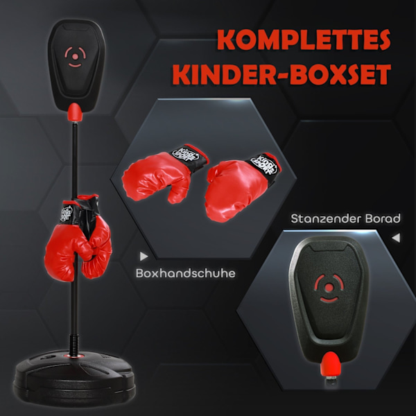 Rootz Justerbar stående stansesæt - Boksesæt - Kids Fitness - Fremme koordinering - Ø34 x 88-124h cm - Sort