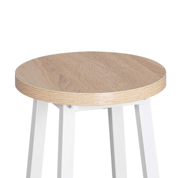 Rootz Industriel Barstol - Bordskammel - Metal- og træskammel - Robust konstruktion - Alsidig brug - Gulvbeskyttelse - Sædehøjde 71 cm, Diameter 30 cm