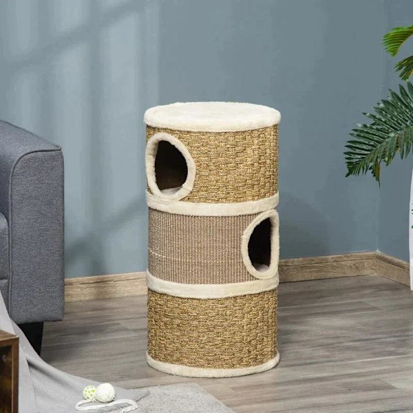 Rootz Cat House - Kattekradsestolpe - Kattetræ - Katteklatretræ Kattemøbler - 37,5 x 37,5 x 70 cm