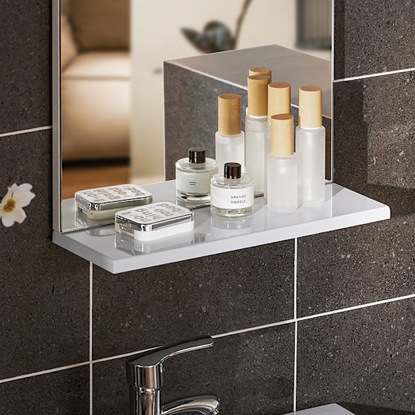 Rootz badeværelse synke kabinet sæt - forfængelighed enhed - vaskebassin - kompakt design - 41x52x25cm kabinet, 40x50x14 cm spejl, 27x18x8 cm bassin