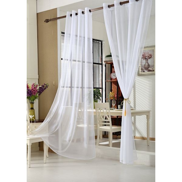 Rootz Voile Gardiner - Draperer - Vinduesbeklædning - Sheers - Paneler - Persienner - Hvide - 140x245 cm